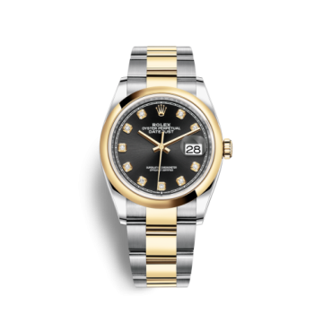 Rolex Datejust 36 Stainless Steel / Yellow Gold / Smooth / Black Diamond / Oyster