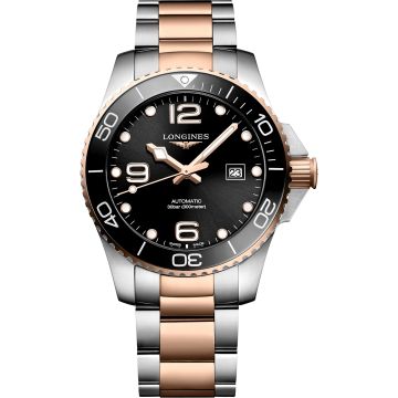 Longines HydroConquest 43 Automatic Stainless Steel - Pink Gold / Black / Bracelet