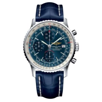 Breitling Navitimer Heritage Stainless Steel / Aurora Blue / Croco