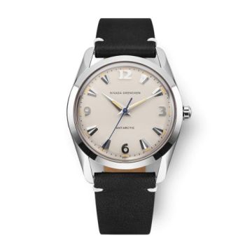 Nivada Grenchen Antarctic 35 Eggshell - Beige Luminova / Stainless Steel / Black - White