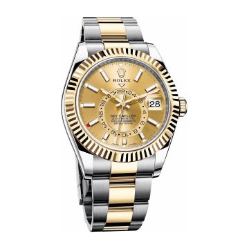 Rolex Sky-Dweller Stainless Steel / Yellow Gold / Champagne