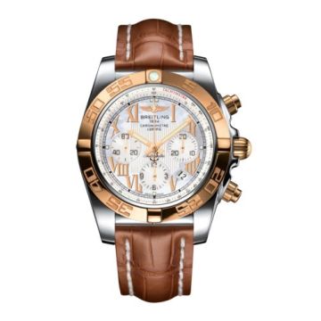 Breitling Chronomat 44 Stainless Steel / Rose Gold / Pearl Roman / Croco