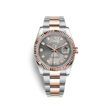 Rolex Datejust 36 Rolesor Everose Fluted / Oyster / Steel Diamonds