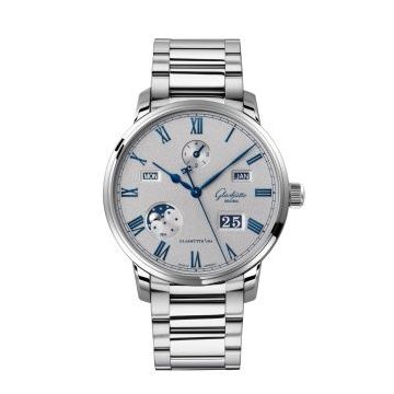 Glashütte Original Senator Perpetual Calendar Stainless Steel / Grey / Bracelet