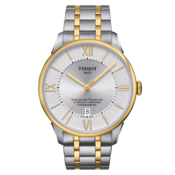 Tissot Chemin Des Tourelles Powermatic 80 COSC 42 Stainless Steel / Yellow Gold PVD / Silver / Bracelet