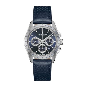 Hamilton Jazzmaster Performer Auto Chrono 42 Stainless Steel / Blue