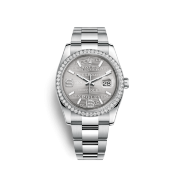 Rolex Datejust 36 Stainless Steel Diamond/ Oyster / Rhodium Wave