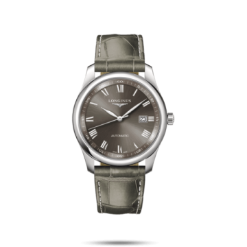 Longines Master Collection 40 Date Stainless Steel / Grey Roman / Alligator XL
