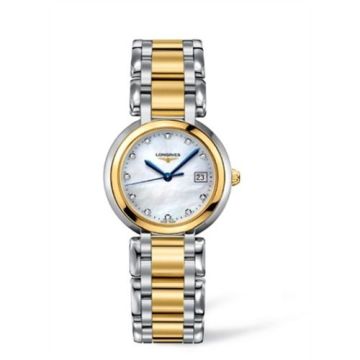 Longines PrimaLuna Quartz 30 Stainless Steel / Yellow Gold / MOP / Bracelet