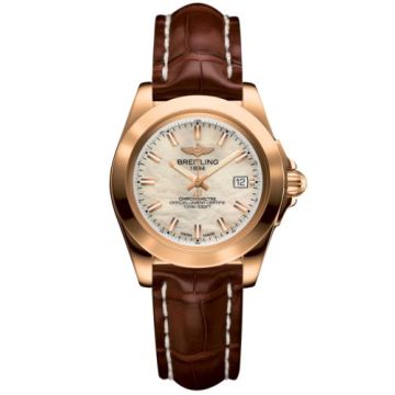 Breitling Galactic 32 Sleek Edition Rose Gold / Pearl / Croco