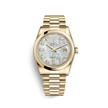 Rolex Day-Date 36 Yellow Gold Domed President Mother of Pearl Diamonds