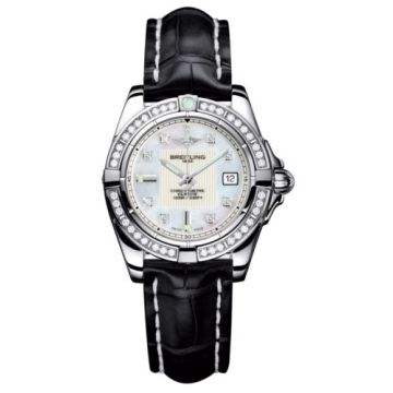 Breitling Galactic 32 Stainless Steel / Diamond / Pearl Diamond / Croco