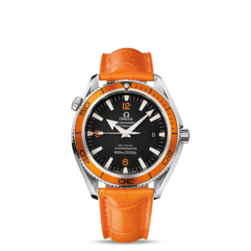 Omega Seamaster Planet Ocean 600M Co-Axial 42 Stainless Steel / Orange / Alligator