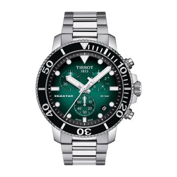 Tissot Seastar 1000 Chronograph Quartz 45.5 Stainless Steel / Green Gradient / Bracelet