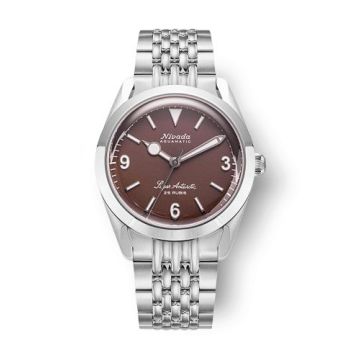 Nivada Grenchen Super Antarctic 3.6.9. Brown - White Luminous / Stainless Steel / Beads of Rice