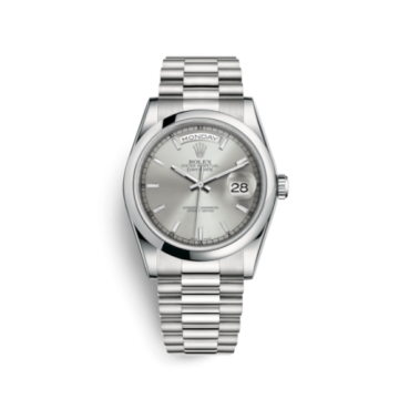 Rolex Day-Date 36 Platinum Domed / President / Silver