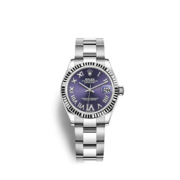 Rolex Datejust 31 Stainless Steel Fluted / Oyster / Aubergine - Roman
