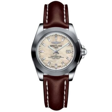 Breitling Galactic 32 Sleek Edition Stainless Steel / Pearl / Calf