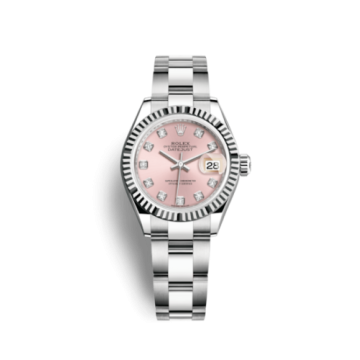 Rolex Lady-Datejust 28 Stainless Steel Fluted / Pink - Diamond / Oyster