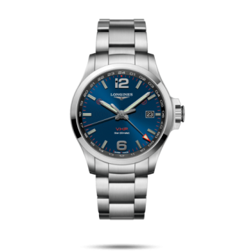 Longines Conquest V.H.P. GMT 43 Stainless Steel / Blue / Bracelet
