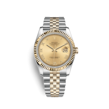 Rolex Datejust 36 Rolesor Yellow Fluted / Jubilee / Champagne Roman