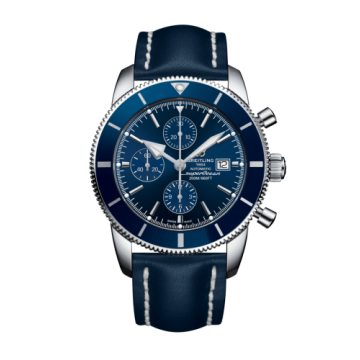 Breitling Superocean Heritage II 46 Chronograph Stainless Steel / Blue / Blue /  Calf / Folding