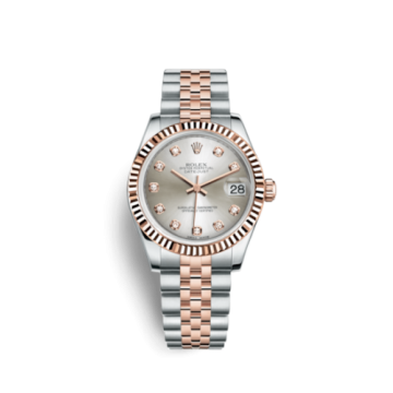 Rolex Datejust 31 Rolesor Everose Fluted / Jubilee / Silver Diamond
