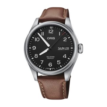 Oris Big Crown ProPilot Big Day Date Stainless Steel / Black / Leather