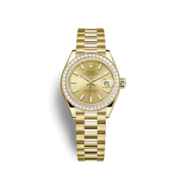 Rolex Lady-Datejust 28 Yellow Gold Diamond / President / Champagne