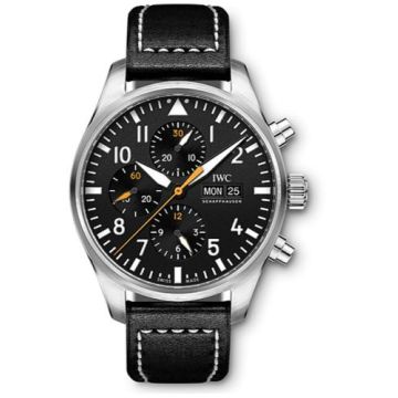 IWC Schaffhausen Pilot's Watch Chronograph Stainless Steel / Black / Staffel 11