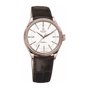 Rolex Cellini Time Everose / White / Alligator Brown