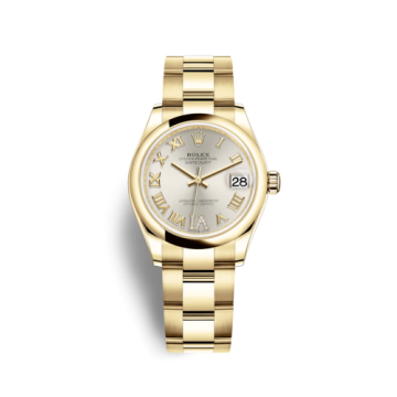 Rolex Datejust 31 Yellow Gold / Domed / Silver - Roman / Oyster