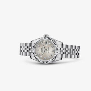 Rolex Lady-Datejust 26 Fluted Silver Diamonds Jubilee