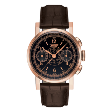 Tissot Heritage Chronograph Pink Gold / Black / Strap