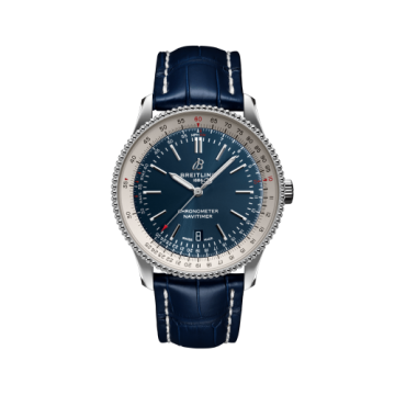 Breitling Navitimer Automatic 41 Automatic Stainless Steel / Blue / Croco / Folding