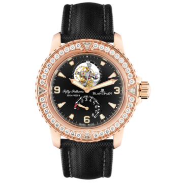 Blancpain Fifty Fathoms Tourbillon 8 Jours Red Gold / Diamonds / Black Canvas
