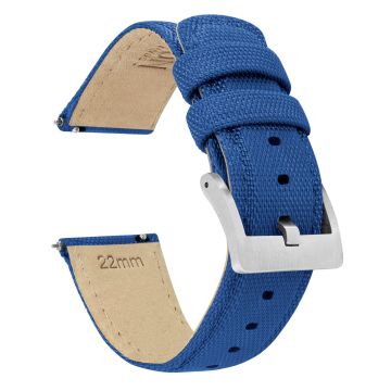 Royal Blue Sailcloth Quick Release Watch Band - 22mm
