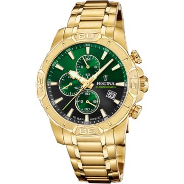 Festina Timeless Chronograph Golden / Green 45mm