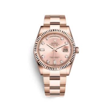 Rolex Day-Date 36 Everose Fluted / Oyster /  Pink Diamonds
