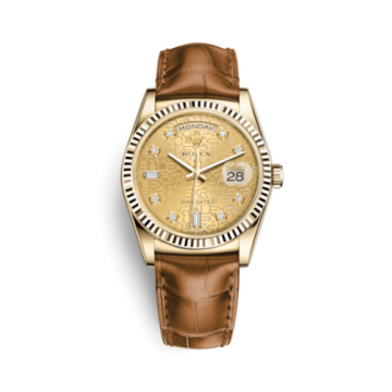 Rolex Day-Date 36 Yellow Gold / Strap / Champagne Computer