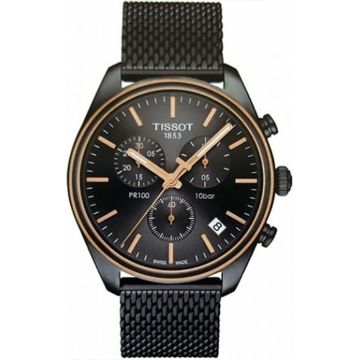 Tissot PR 100 Chronograph Quartz 41 PVD / Grey / Milanese