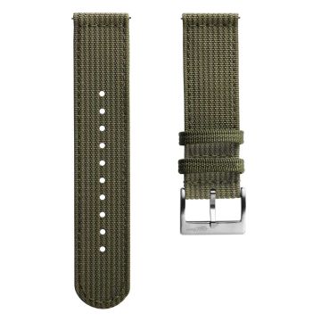 RidgeFlex Two-Piece Military Nylon Watch Strap - Army Green - 22mm