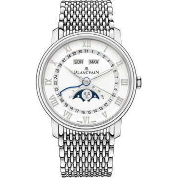Blancpain Villeret Quantième Complet 40mm Stainless Steel / White