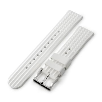 Chaffle White FKM Rubber watch strap, 20mm or 22mm - 20mm