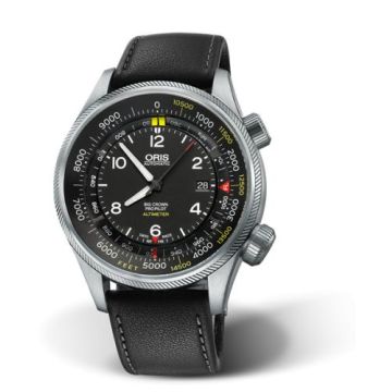 Oris Big Crown ProPilot Altimeter Feet / Black Leather