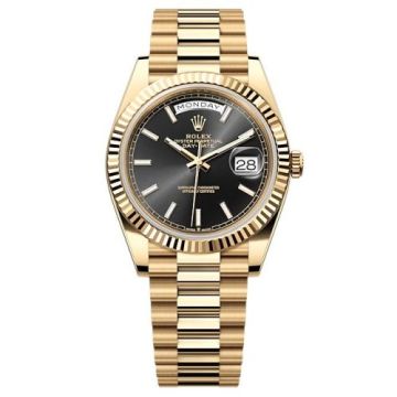 Rolex Day-Date 40 Yellow Gold - Fluted / Black