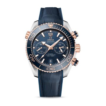 Omega Seamaster Planet Ocean 600M Co-Axial 45.5 Master Chronometer Chronograph Stainless Steel / Sedna Gold / Blue / Alligator
