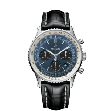 Breitling Navitimer 1 B01 Chronograph 43 Stainless Steel / Blue / Croco / Folding