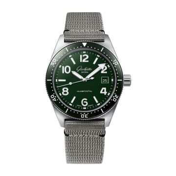 Glashütte Original SeaQ Date Stainless Steel / Green / Synthetic - Pin