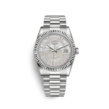 Rolex Day-Date 36 White Gold / President / MOP Carousel